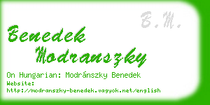 benedek modranszky business card