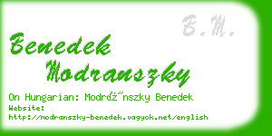 benedek modranszky business card